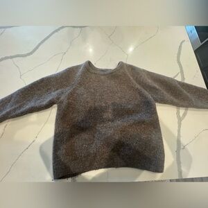 Vintage Lands' End Charcoal Crew Neck Sweater - 100% Wool - Size M